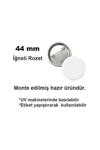 Uv Baskı İçin 44 Mm İğneli Buton Rozet 50 Adet Diğer
