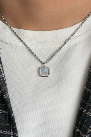 Erkek Minimal Tasarım Kolye Gümüş