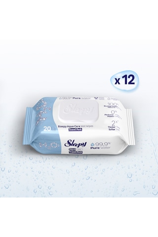 Sleepy Aquacare H2o Yenidoğan Islak Bebek Havlusu Seyahat Boy 12x20 240 Yaprak Tekli