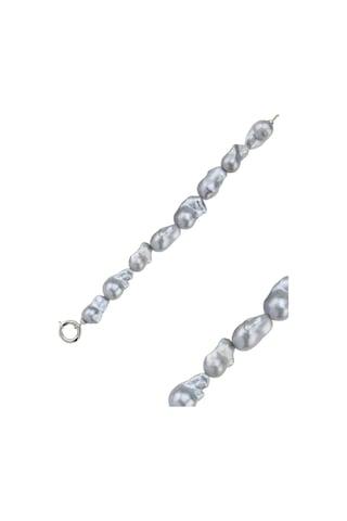 Gri Barok İnci Bileklik Gümüş 26111041