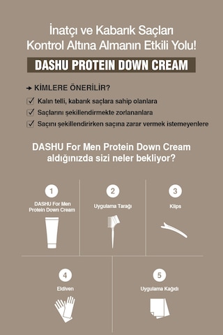 Uzun Süre Kalıcı Etki Sunan, Protein İçerikli Saç Düzleştirici Krem Dashu For Men Protein Down Cream