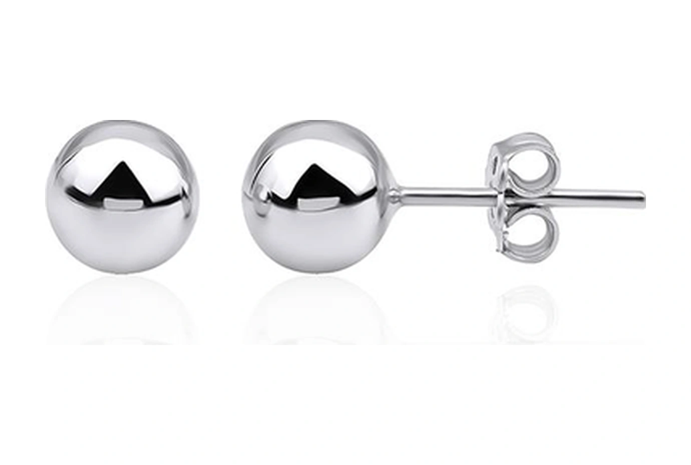 14 Ayar Altın Yuvarlak Top Küpe Erkek Kp0107-e Beyaz Altın