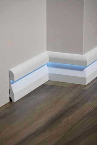 11.5 Cm Polimer Lake Beyaz Ledli Süpürgelik