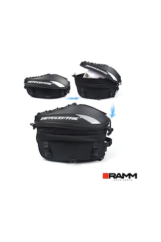 Bmw Motorrad R1250gs / Adv R1300gs / Adv Bagaj Üstü Genişleyebilen Çanta Gri Siyah