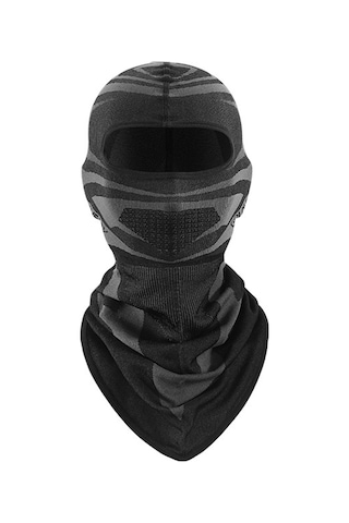 Xindoker Kışlık Bisiklet Kayak Outdoor Kalın Floklu Rüzgar Soğuk Engellli Tam Yüzlü Isıtıcı Baþlık Bandana 4 Mevsim Kırmızı - Siyah