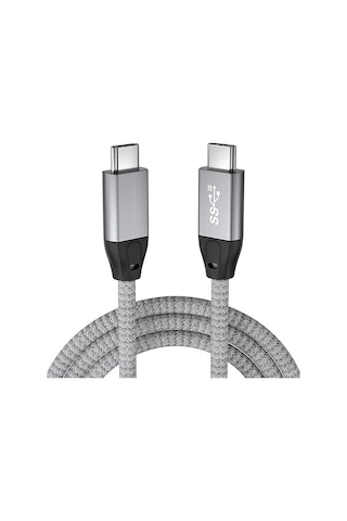 Maiyame Usb 3.2 Type-c Erkek-erkek Kablosu, Pd 100w Hızlı Şarj, 4k Ses-video Aktarımı, Thunderbolt 3 Uyumlu, Gri, 1.5m