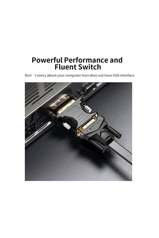 Geeksen Ventıon Dvı-ı 24+5 Erkekden Vga Dişiye Dönüştürücü - 1920x1080 60hz, Altın Kaplama, Siyah - Bilgisayar/projektör Ekran Bağlantısı