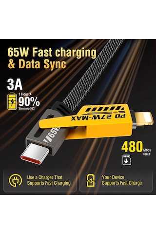Divex Tc-usb To Tc-lightning 65w/pd27w Şarj Ve Veri Aktarım Kablosu Dc-220