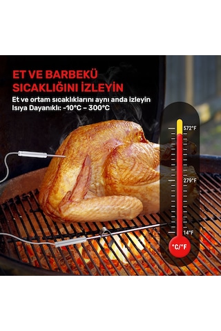 Thermopro Tp28c 2problu Zamanlayıcılı 150m Kablosuz Barbekü/mangal Profesyonel Pişirme Termometresi