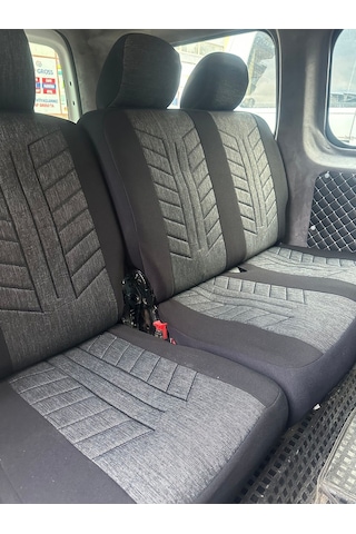 Argalı Dacıa Dokker Araca Uygun Oto Koltuk Kılıfı Üniversal Keten Ve Suni Deri Cepli Oto Koltuk Kılıf Siyah