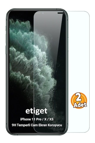 Apple Uyumlu iPhone 11 Pro Temperli 9h Cam Ekran Koruyucu 2 Adet