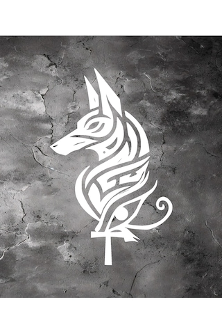 Anubis Sticker - Eski Mısır Mitolojisi - Ölüler Tanrısı - Araba Oto Motosiklet Karavan Pc Laptop Sticker - 00351 30x19 Cm