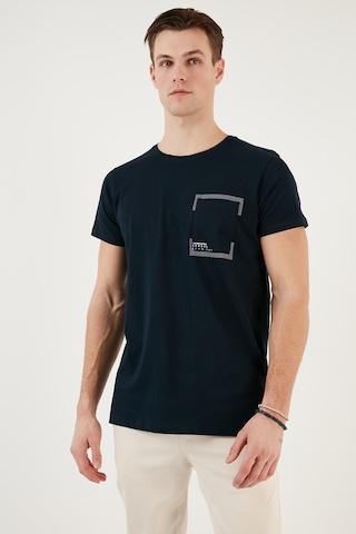 Buratti Bisiklet Yaka Pamuklu Slim Fit Erkek T Shirt 541Rework Lacivert