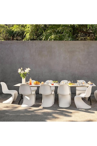 Vitra Panton Sandalye, Verner Panton Tasarımı, Modern Tek Parça Plastik Sandalye Beyaz
