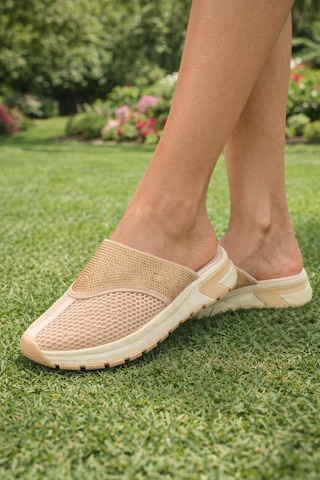 Kadın Günlük Rahat Slip-on Spor Terlik Bej