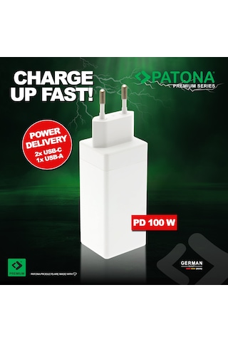 Patona 100w Usb-c 3 Port Hızlı Şarj Aleti 2x Type-c 1x Usb-a