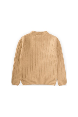 Cigit Saç Örgülü Kazak 1-8 Yaş Hardal Sarı Hardal Sarı