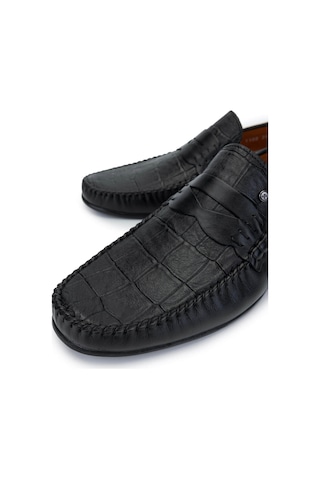 Tamer Tanca Erkek Hakiki Deri Siyah Kroko Loafer Ayakkabı 478 B1100 Erk Ayk Sk24-25 Sıyah Kroko Siyah Kroko