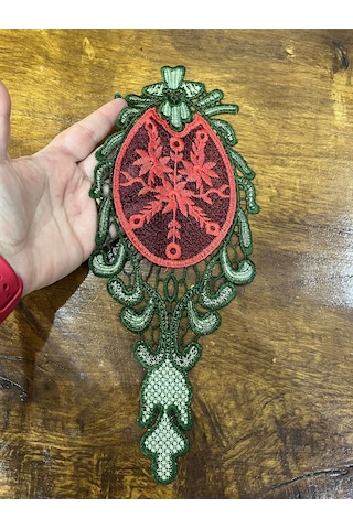 Nakış İşleme Güpür Arma Dikiş Aplike 30x12 Cm