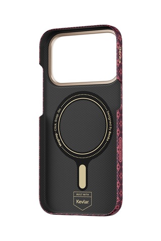 İphone 18 Pro Kılıf M-safe Özellikli Benks Armorair Armorgrid Serisi C1 Kevlar Karbon Kapak Bordo