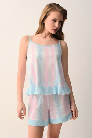 Suwen Briella Pamuklu Atlet Şort Pijama Takımı Sh26612667334 Pembe