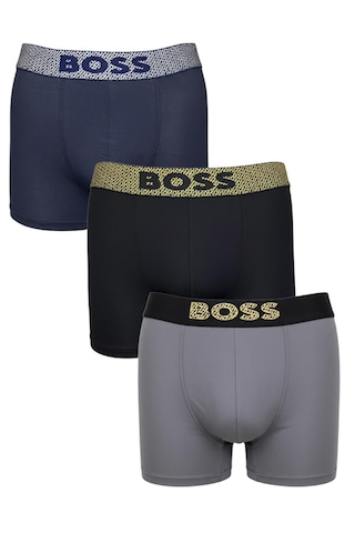 Hugo Boss 3'lü Erkek Boxer Set %100 Organik Pamuk Gri Lacivert Siyah
