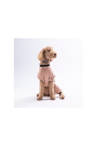 Kahverengi Smile Pijama Orta Ve Büyük Irk Köpek Pijaması - Köpek Tulumu - Köpek Kıyafeti 15 Kg-45 Kg