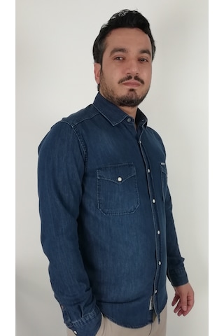 Tousus Slim Fit Kot Erkek Gömlek Slm-2010-tss Lacivert