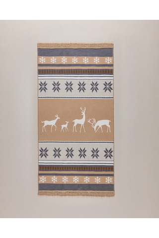 Cascade Pamuklu Saçaklı Dokuma Kilim - Beyaz/bej/antrasit - 120x180 Cm 8684427148594 Çok Renkli