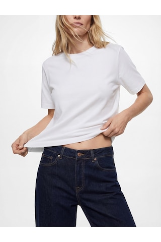 Koton Regular Fit Pamuklu Kısa Kollu Bisiklet Yaka Basic Tişört Beyaz 6sak60009ek