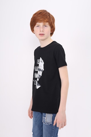 Toontoy Unisex Çocuk Atatürk Baskılı Tişört Siyah