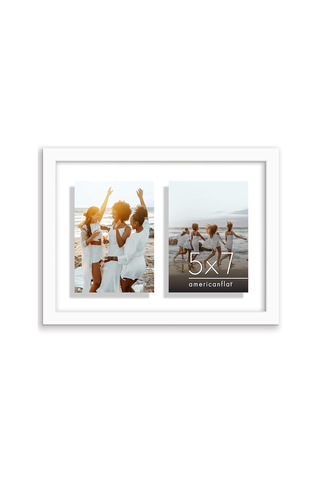 10x14 Beyaz Kolaj Çerçevesi - Yüzen Efektli İki Adet 5x7 Resim Çerçevesi Veya Bir Adet 10x14 Resim Çerçevesi Olarak Kullanın - Ahşap Ve Kırılmaya Dayanıklı Camlı İnce Kalıplı Fotoğraf
