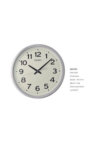 Seiko Qxa799s Lumibrite Sessiz Saniyeli Duvar Saati Çok Renkli