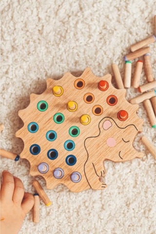 Montessori Ahşap Duyusal Eğiti Oyuncak Renk Eşleştirmeli Pim Takmalı Kirpi Montessori Ahşap Duyusal Eğiti Oyuncak Renk Eşleştirmeli Pim Takmalı Kirpi