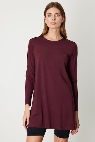 On Kadın Uzun Kollu Basic Tunik 61421 Bordo Bordo