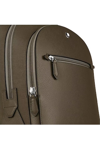 Montblanc Sartorial Deri 3 Bölmeli Orta Boy Sırt Çantası 221542 Yeşil