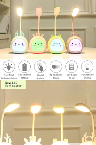 Technosmart Usbli Karikatür Masa Lambası 3 Modlu Led Gece Lambası
