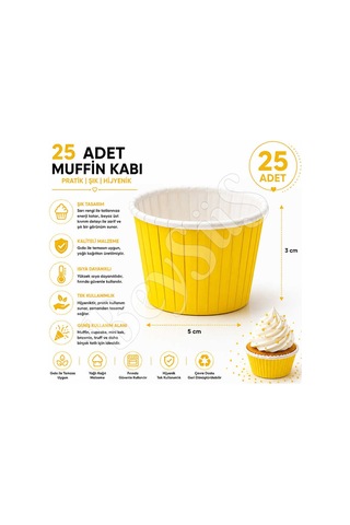 Muffin Kalıbı 25li Sarı