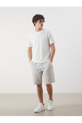 Lcw Vision Gri Slim Fit Beli Bağlama Detaylı Erkek Şort