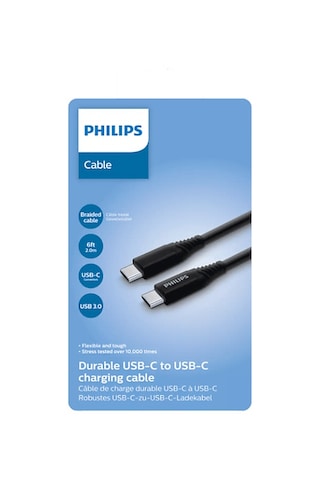 Philips SWV6801/00 USB4.0 40 Gbps 5K Çözünürlük Thunderbolt 3.0 1.5M C-C Kablosu