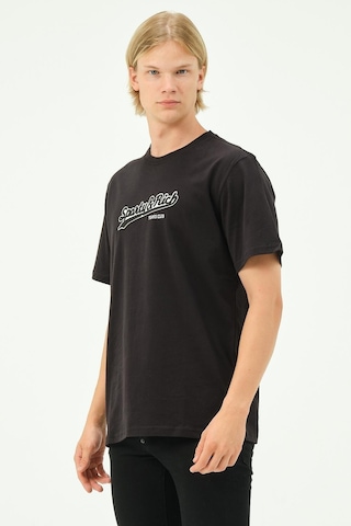 Rich Erkek Nakış Baskılı Spor Oversize Tişört Tshirt. SIYAH