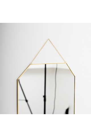 Ayna Duvar Askılı Sekizgen Geometrik 50x40cm Gold