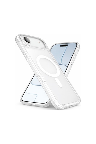 Apple Apple iPhone 17 Air İle Uyumlu Yumuşak Magsafe Kablosuz Şarj Destekli Şeffaf Kılıf Kamera İçin Yükseltilmiş Çerçeve