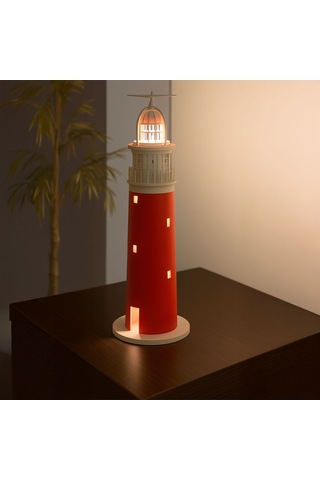 Dekoratif Deniz Feneri Lamba - Fibrika Store Kırmızı