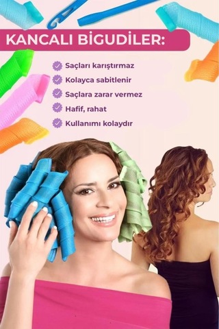 Mujgan Kancalı Saç Şekillendirici 18'li Bigudi Seti 4 Adet