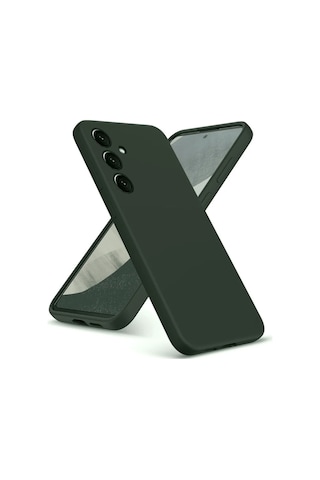 Galaxy Uyumlu A36 Kılıf Nano İçi Kadife Silikon - Koyu Yeşil