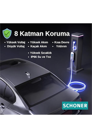 Schoner 22 Kw Trifaz - Monofaz Taşınabilir Elektrikli Araç Şarj Cihazı