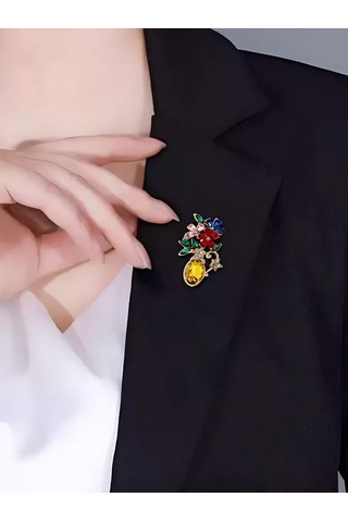 Bijoubijou Takı Broş Çiçekler 244262820 Altın Rengi