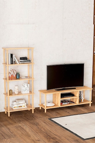 Tv Ünitesi, Beş Raflı Kitaplıklı Atlantikçam