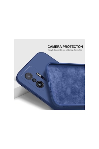 Xiaomi Mi 11t Pro Ile Uyumlu Kılıf Lansman Içi Kadife Kamera Korumalı Silikon Case Col23794-mavi